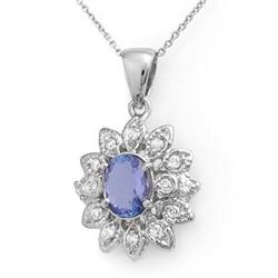 OVERSTOCK 2.0ctw DIAMOND & TANZANITE PENDANT WHITE GOLD