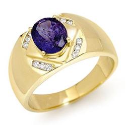 OVERSTOCK 2.80 ctw DIAMOND & TANZANITE MEN'S RING GOLD