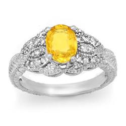 CERTIFIED 2.05ctw YELLOW SAPPHIRE & DIAMOND RING GOLD