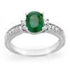 Image 1 : OVERSTOCK 2.14ctw EMERALD DIAMOND RING 14KT WHITE GOLD