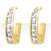 Image 1 : STUNNING 0.20 ctw DIAMOND HOOP EARRINGS YELLOW GOLD