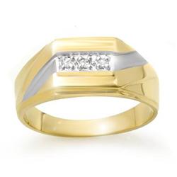 CERTIFIED QUALITY .03ctw DIAMOND MEN'S RING YELLOW GOLD