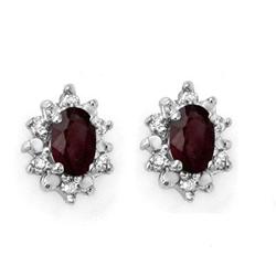 CERTIFIED .61 ctw RUBY & DIAMOND EARRING YELLOW GOLD