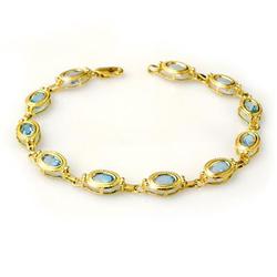 OVERSTOCK 6.50ctw BLUE TOPAZ BRACELET 10KT YELLOW GOLD