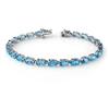 Image 1 : CERTIFIED 12.9ctw BLUE TOPAZ TENNIS BRACELET WHITE GOLD