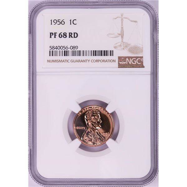 1956 Proof Lincoln Wheat Cent Coin NGC PF68RD