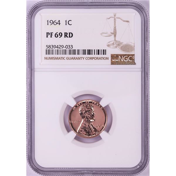 1964 Proof Lincoln Memorial Cent Coin NGC PF69RD