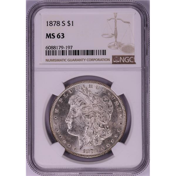 1878-S $1 Morgan Silver Dollar Coin NGC MS63