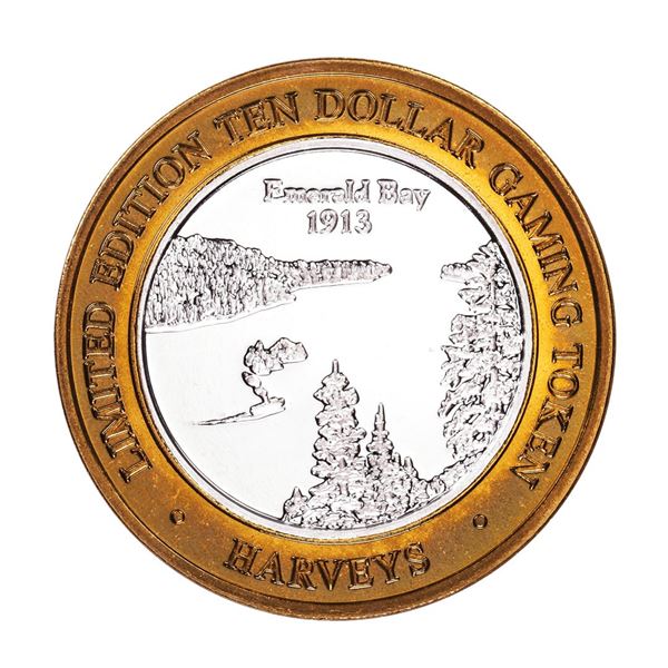 .999 Fine Silver Harveys Resort Lake Tahoe, Nevada $10 Limited Edition Gaming Token
