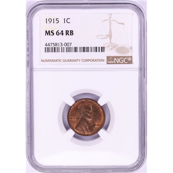 1915 Lincoln Wheat Cent Coin NGC MS64RB