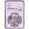 Image 1 : 1922 $1 Peace Silver Dollar Coin NGC MS63