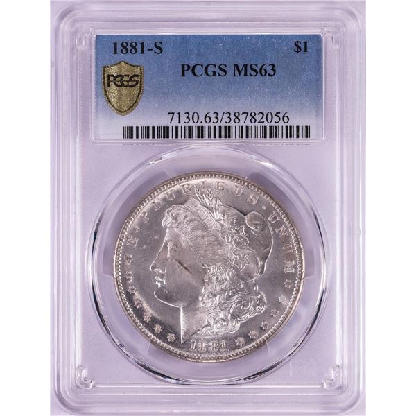 1881-S $1 Morgan Silver Dollar Coin PCGS MS63