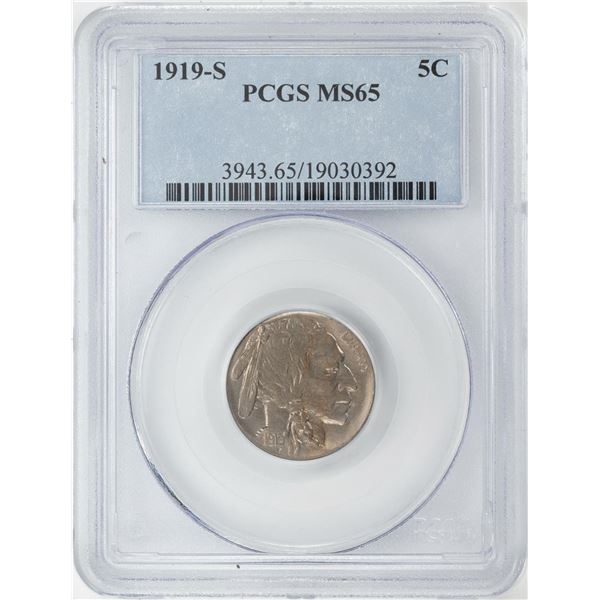 1919-S Buffalo Nickel Coin PCGS MS65