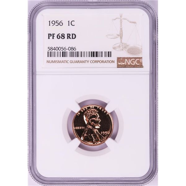 1956 Proof Lincoln Wheat Cent Coin NGC PF68RD
