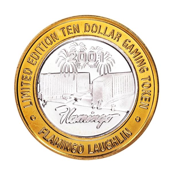 .999 Silver Flamingo Laughlin Nevada $10 Casino Limited Edition Gaming Token