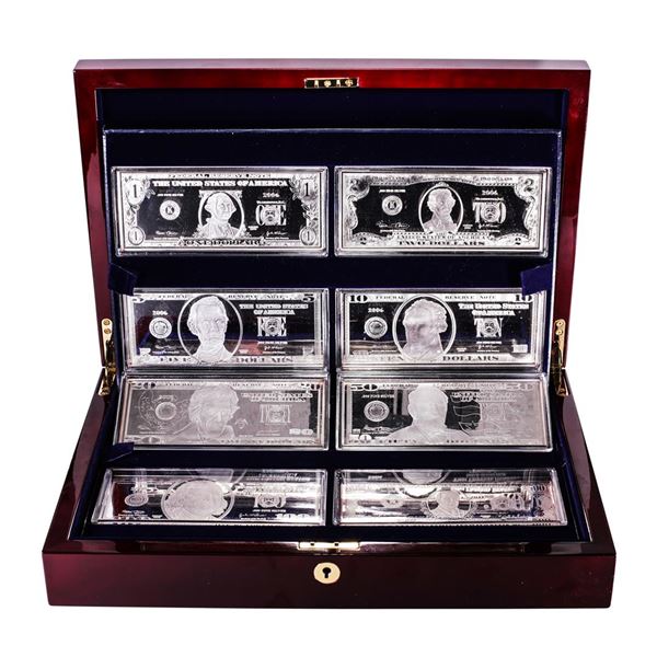 Lot of (12) 2006 4 oz. Washington Mint .999 Fine Silver Bars with Box and COA