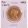 Image 1 : 1893 $10 Liberty Head Eagle Gold Coin