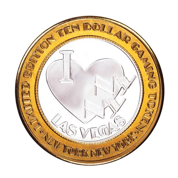 .999 Fine Silver New York New York Las Vegas, Nevada $10 Limited Edition Gaming Token