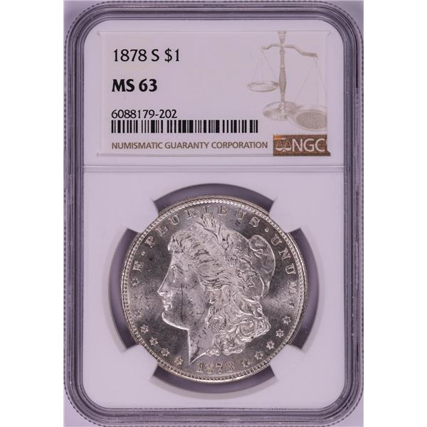 1878-S $1 Morgan Silver Dollar Coin NGC MS63