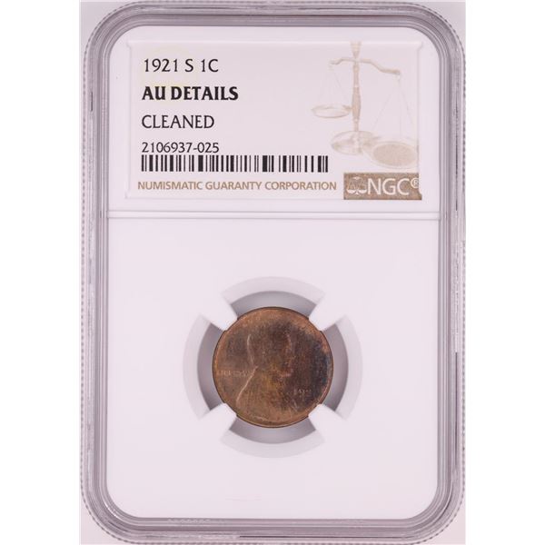 1921-S Lincoln Wheat Cent Coin NGC AU Details