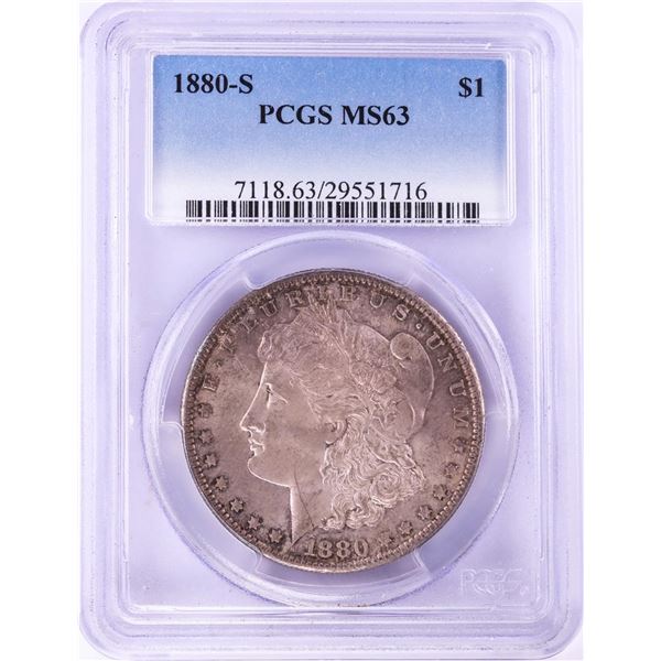 1880-S $1 Morgan Silver Dollar Coin PCGS MS63