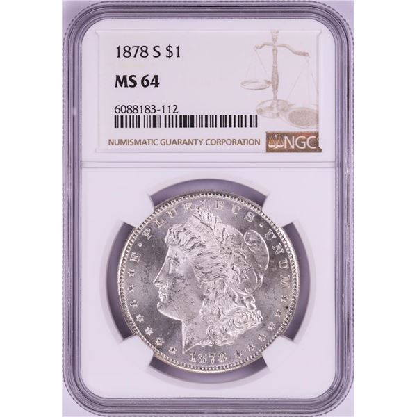 1878-S $1 Morgan Silver Dollar Coin NGC MS64