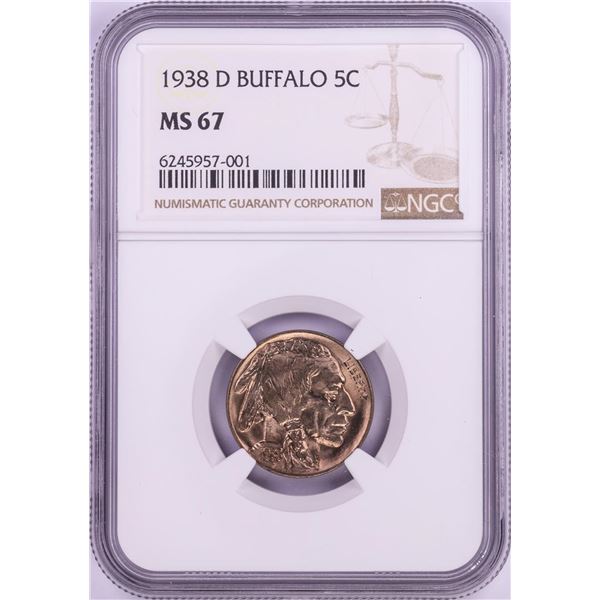 1938-D Buffalo Nickel Coin NGC MS67