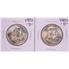 Image 1 : Lot of (2) 1951-D Franklin Half Dollar Coins