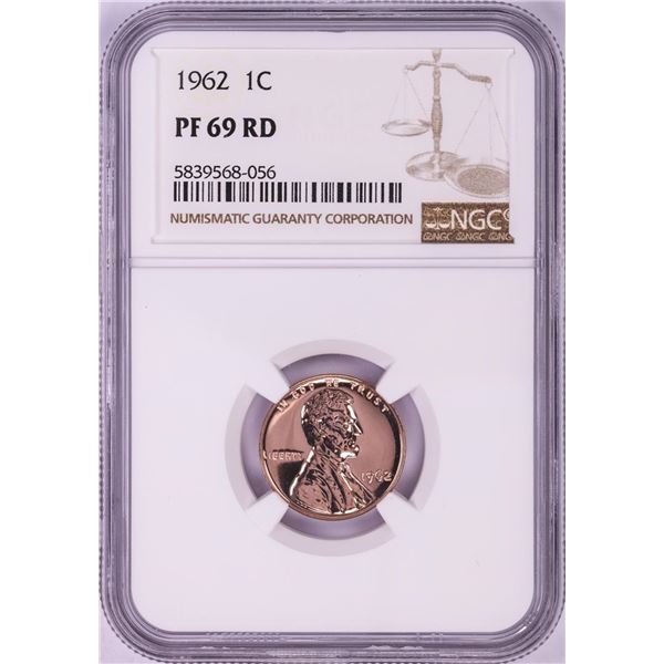 1962 Proof Lincoln Memorial Cent Coin NGC PF69RD