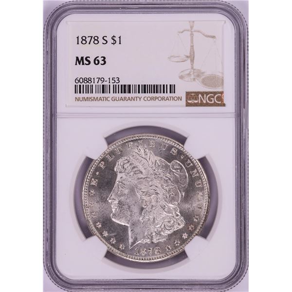 1878-S $1 Morgan Silver Dollar Coin NGC MS63