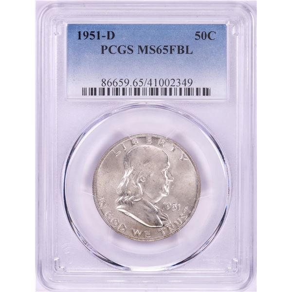 1951-D Franklin Half Dollar Coin PCGS MS65FBL