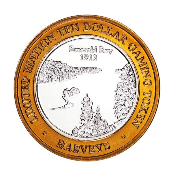 .999 Fine Silver Harveys Resort Lake Tahoe, Nevada $10 Limited Edition Gaming Token