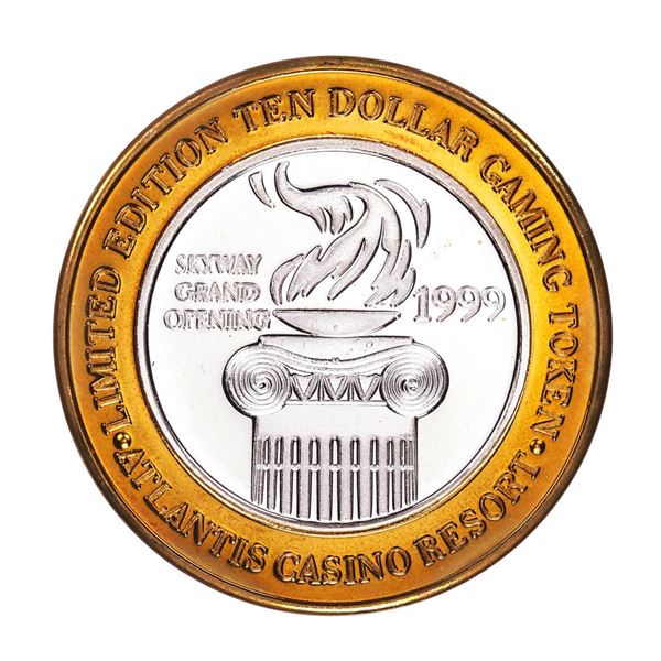 .999 Fine Silver Atlantis Casino & Resort Reno, NV $10 Limited Edition Gaming Token