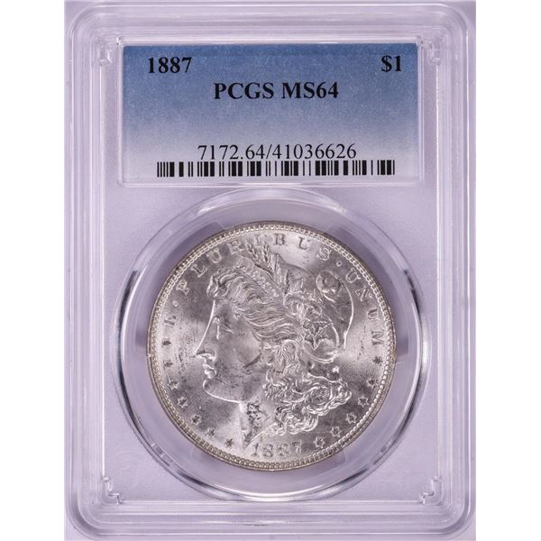 1887 $1 Morgan Silver Dollar Coin PCGS MS64
