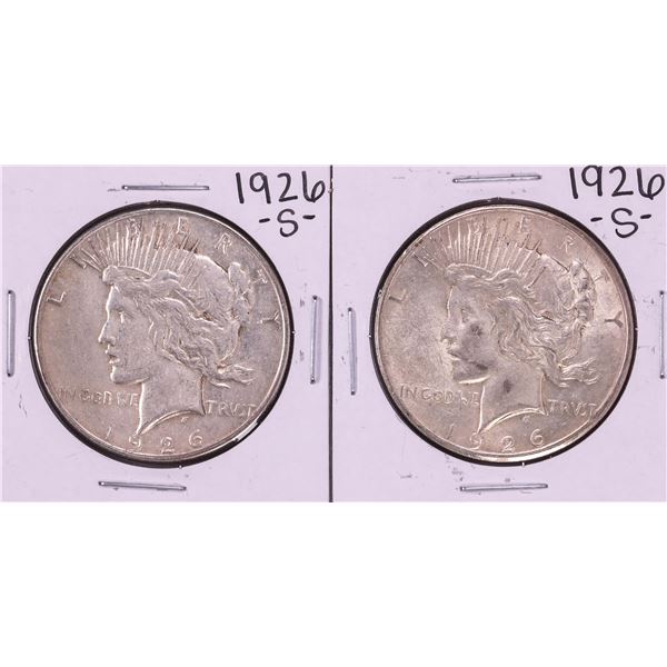 Lot of (2) 1926-S $1 Peace Silver Dollar Coins