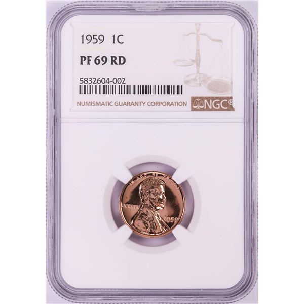 1959 Proof Lincoln Memorial Cent Coin NGC PF69RD