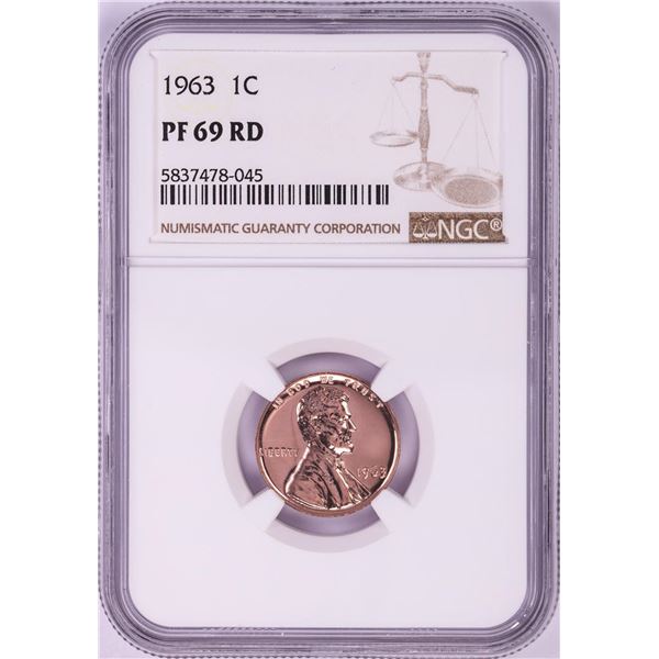 1963 Proof Lincoln Memorial Cent Coin NGC PF69RD