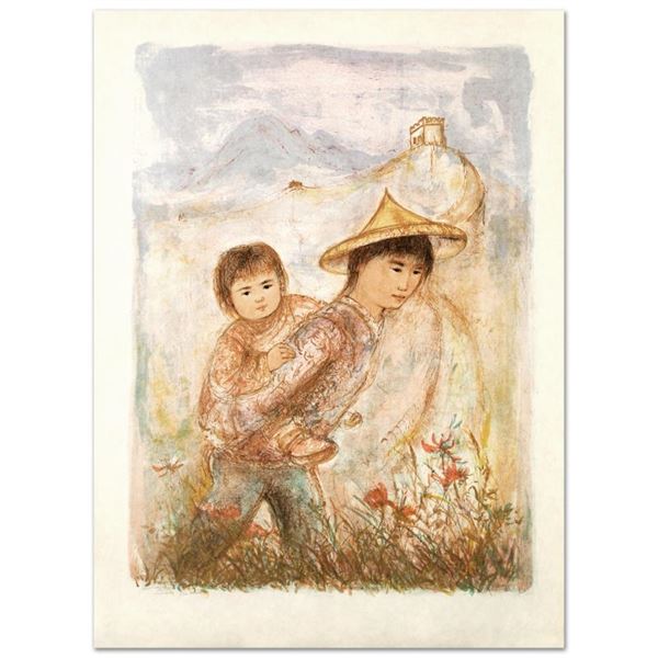 Hibel (1917-2014) "The Great Wall" Limited Edition Lithograph on Rice Paper