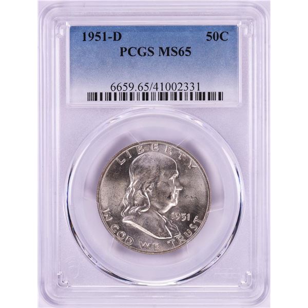 1951-D Franklin Half Dollar Coin PCGS MS65
