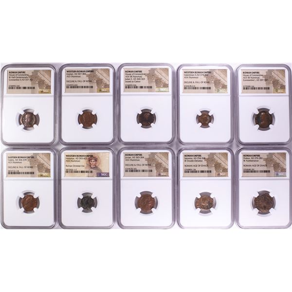 Lot of (10) Ancient Roman Empire Coins NGC Certified