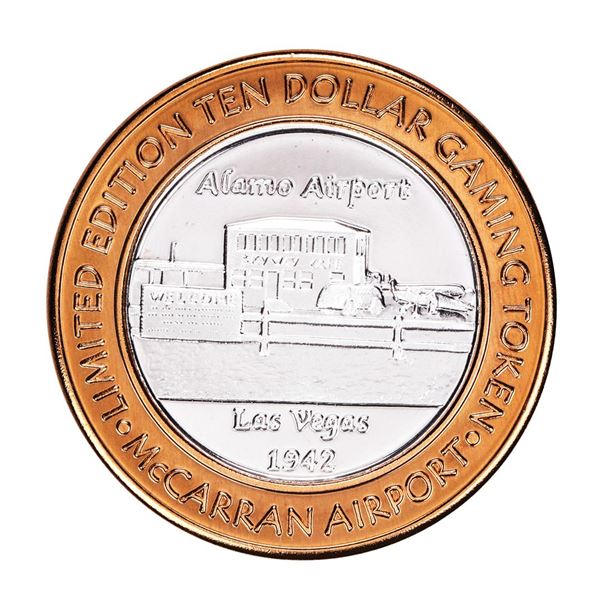 .999 Silver McCarran International Airport $10 Casino Limited Edition Gaming Token