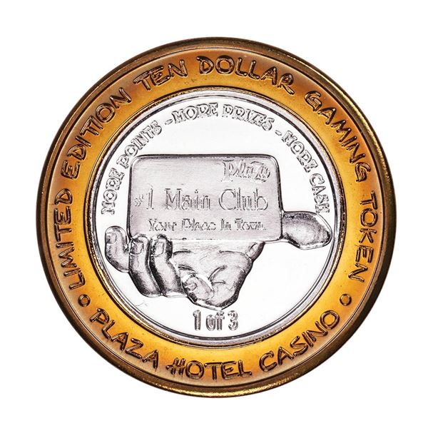 .999 Silver Plaza Hotel and Casino $10 Casino Limited Edition Gaming Token