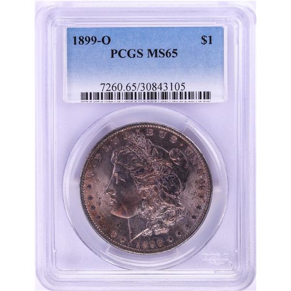 1899-O $1 Morgan Silver Dollar Coin PCGS MS65 Nice Toning
