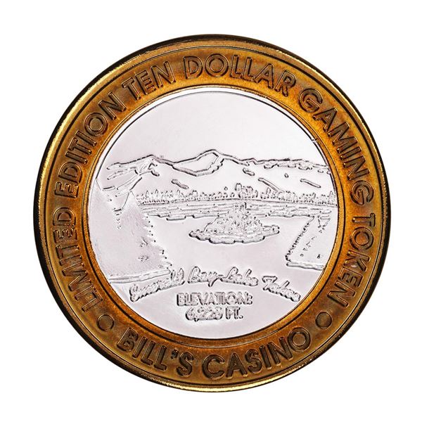 .999 Silver Bills Casino Lake Tahoe, Nevada $10 Limited Edition Gaming Token