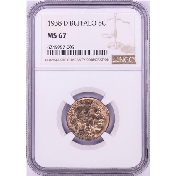 1938-D Buffalo Nickel Coin NGC MS67