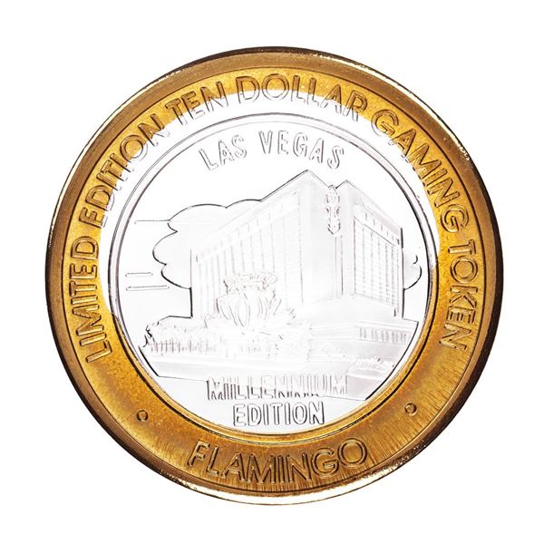 .999 Silver Flamingo Las Vegas Nevada $10 Casino Limited Edition Gaming Token