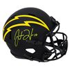 Image 1 : JUSTIN HERBERT SIGNED LOS ANGELES CHARGERS ECLIPSE RIDDELL FULL SIZE SPEED REPLICA HELMET (BECKETT)