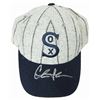Image 1 : CHARLIE SHEEN SIGNED WHITE SOX GREY PINSTRIPE 1917 THROWBACK NEW ERA BASEBALL HAT (SCHWARTZ COA)