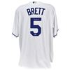 Image 1 : GEORGE BRETT ROYALS AUTHENTIC SIGNED WHITE MAJESTIC COOLBASE JERSEY (BECKETT COA)