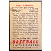 Image 2 : 1951 BOWMAN NO. 74 BILLY JOHNSON